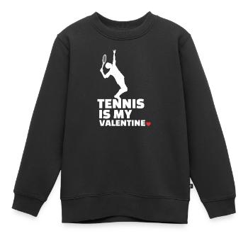 Ich Liebe Tennis Stilvolles - Kinder Premium Organic Sweatshirt - Schwarz - Vorne - AI Model Kid Female (0cm)