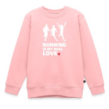 Ich Liebe Rennen - Kinder Premium Organic Sweatshirt - Rosa - Vorne - AI Model Kid Female (0cm)