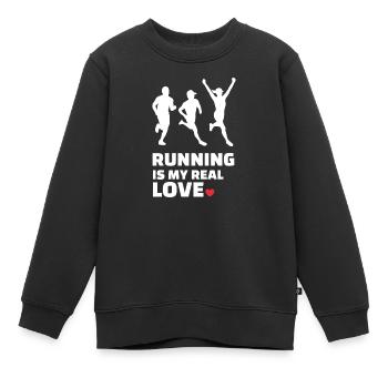 Ich Liebe Rennen - Kinder Premium Organic Sweatshirt - Schwarz - Vorne - AI Model Kid Female (0cm)