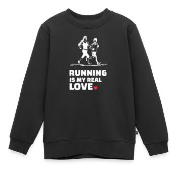 Ich Liebe Rennen - Kinder Premium Organic Sweatshirt - Schwarz - Vorne - AI Model Kid Female (0cm)