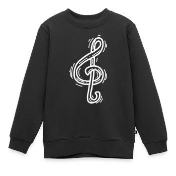 Fröhliche Musiknote - Kinder Premium Organic Sweatshirt - Schwarz - Vorne - AI Model Kid Female (0cm)