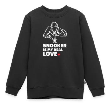 Ich Liebe Snooker - Kinder Premium Organic Sweatshirt - Schwarz - Vorne - AI Model Kid Female (0cm)