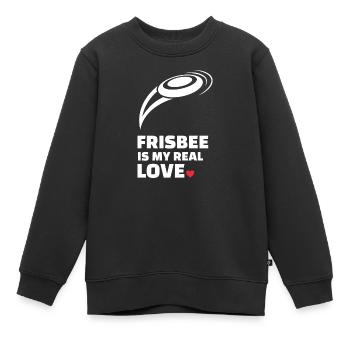 Ich Liebe Frisbee - Kinder Premium Organic Sweatshirt - Schwarz - Vorne - AI Model Kid Female (0cm)