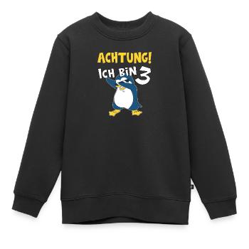 3. Geburtstag Pinguin Geschenk 3 Jahre - Kinder Premium Organic Sweatshirt - Schwarz - Vorne - AI Model Kid Female (0cm)