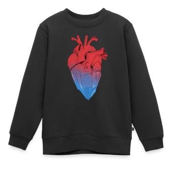 Cœur cristallisé - Sweat Premium enfant bio - noir - Devant - AI Model Kid Female (0cm)