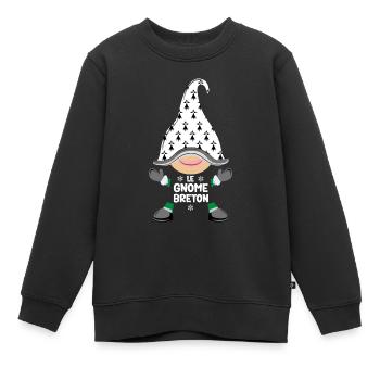 Familie Weihnachtsregion Bretagne Gnome Breton - Kinder Premium Organic Sweatshirt - Schwarz - Vorne - AI Model Kid Female (0cm)