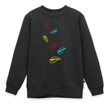 Lèvres - Sweat Premium enfant bio - noir - Devant - AI Model Kid Female (0cm)