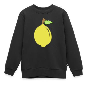 Zitrone - Kinder Premium Organic Sweatshirt - Schwarz - Vorne - AI Model Kid Female (0cm)