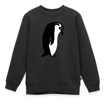 manchot - Sweat Premium enfant bio - noir - Devant - AI Model Kid Female (0cm)