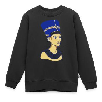 Nofretete Königin - Kinder Premium Organic Sweatshirt - Schwarz - Vorne - AI Model Kid Female (0cm)