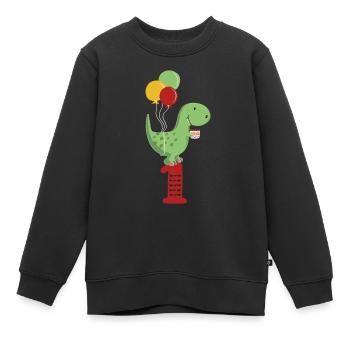 Premier anniversaire Boy T Rex Dinosaur - Sweat Premium enfant bio - noir - Devant - AI Model Kid Female (0cm)