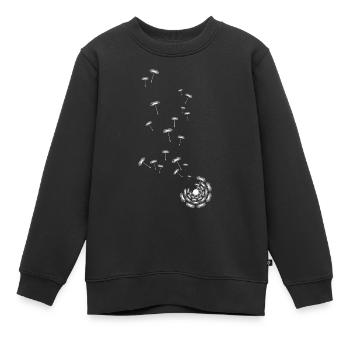 Pusteblume Été prairie le vent voler rêveur - Sweat Premium enfant bio - noir - Devant - AI Model Kid Female (0cm)