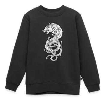 Le Loup Fenrir - Sweat Premium enfant bio - noir - Devant - AI Model Kid Female (0cm)