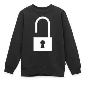 Schloss offen - Kinder Premium Organic Sweatshirt - Schwarz - Vorne - AI Model Kid Female (0cm)
