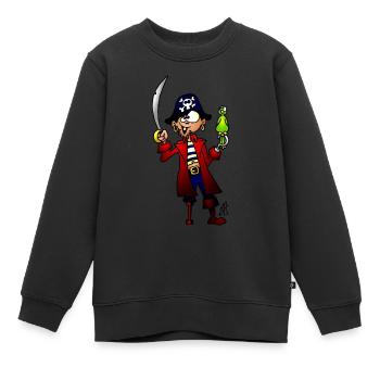 Pirate - Sweat Premium enfant bio - noir - Devant - AI Model Kid Female (0cm)