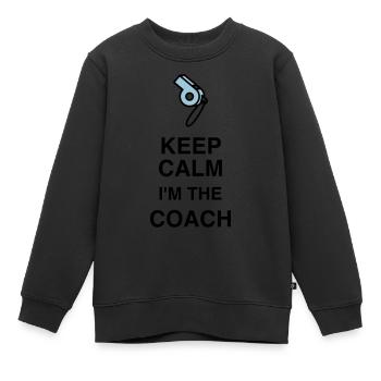 Coach / Coaching / Entraineur / Sport - Sweat Premium enfant bio - noir - Devant - AI Model Kid Female (0cm)