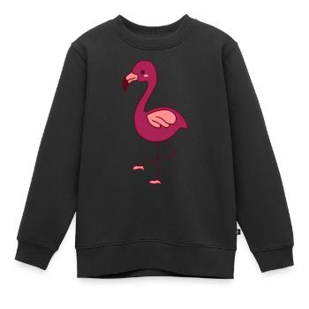 Suesser Flamingo Design - Kinder Premium Organic Sweatshirt - Schwarz - Vorne - AI Model Kid Female (0cm)