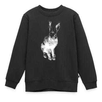 Lapin - Sweat Premium enfant bio - noir - Devant - AI Model Kid Female (0cm)