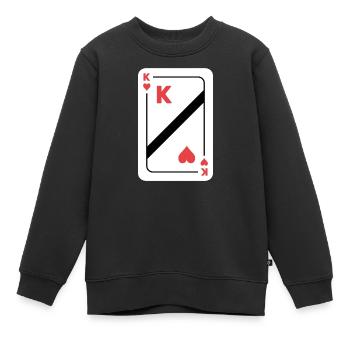 Heart King Carte à jouer Carte de poker - Sweat Premium enfant bio - noir - Devant - AI Model Kid Female (0cm)