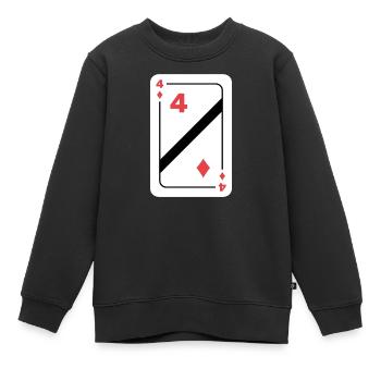Diamonds Four Playing Card Poker Card - Sweat Premium enfant bio - noir - Devant - AI Model Kid Female (0cm)