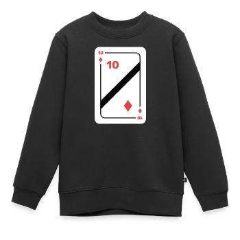 Dix Diamants Carte à jouer Carte de poker - Sweat Premium enfant bio - noir - Devant - AI Model Kid Female (0cm)