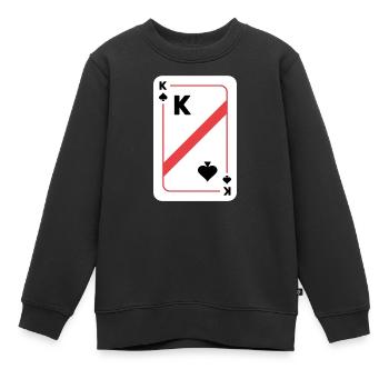 Carte de poker King of Spades - Sweat Premium enfant bio - noir - Devant - AI Model Kid Female (0cm)