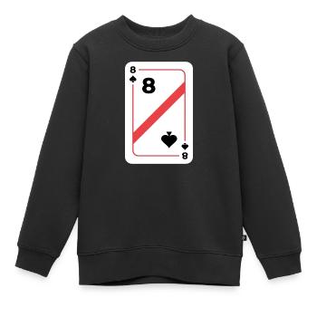 Spades Huit Carte à jouer Carte de poker - Sweat Premium enfant bio - noir - Devant - AI Model Kid Female (0cm)