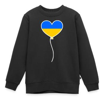 Ukraine - Sweat Premium enfant bio - noir - Devant - AI Model Kid Female (0cm)