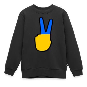 Ukraine - Sweat Premium enfant bio - noir - Devant - AI Model Kid Female (0cm)