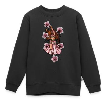 Orchidées de danse du ventre - Sweat Premium enfant bio - noir - Devant - AI Model Kid Female (0cm)