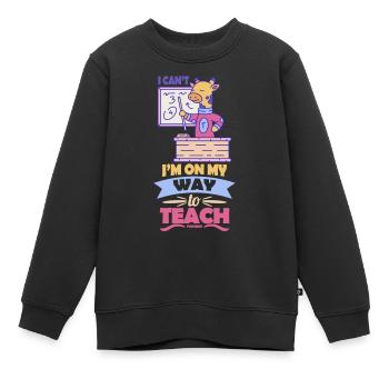 Je ne peux pas je suis sur le point d’enseigner - Sweat Premium enfant bio - noir - Devant - AI Model Kid Female (0cm)