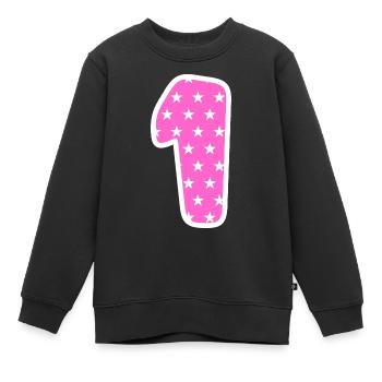Eins - Kinder Premium Organic Sweatshirt - Schwarz - Vorne - AI Model Kid Female (0cm)