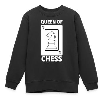 Königin des Schach-T-Shirts - Kinder Premium Organic Sweatshirt - Schwarz - Vorne - AI Model Kid Female (0cm)