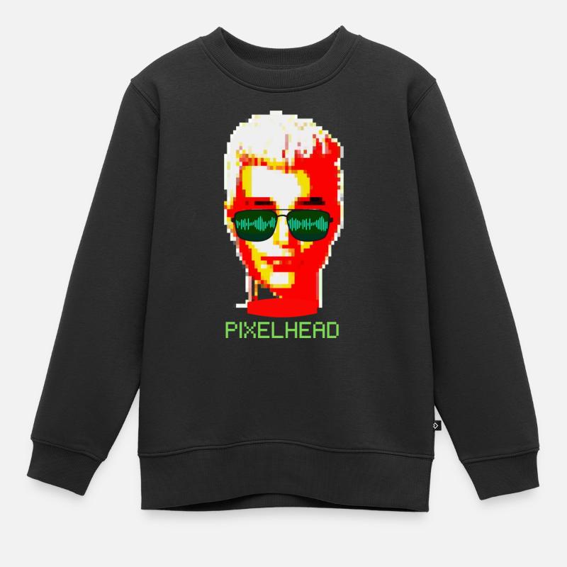 pixelhead - Kids Premium Organic Sweatshirt - black