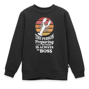 Hummer Feinschmecker Gourmet Koch Lobster - Kinder Premium Organic Sweatshirt - Schwarz - Vorne - AI Model Kid Female (0cm)