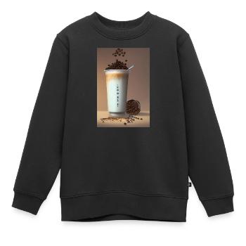 Kaffee, Kaffeebohnen - Kinder Premium Organic Sweatshirt - Schwarz - Vorne - AI Model Kid Female (0cm)
