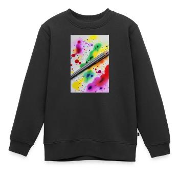 Éclaboussures de peinture - Sweat Premium enfant bio - noir - Devant - AI Model Kid Female (0cm)