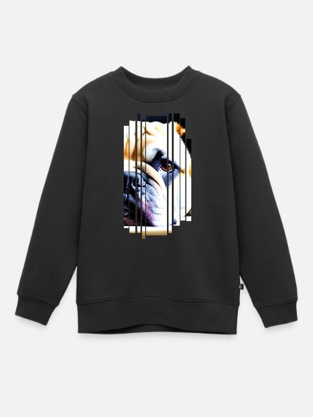 Frenchie Französische Bulldogge Hund Hunde - Kinder Premium Organic Sweatshirt - Schwarz