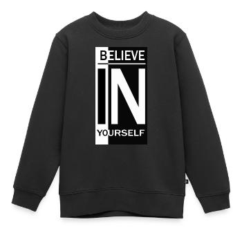 Glaube an dich - Kinder Premium Organic Sweatshirt - Schwarz - Vorne - AI Model Kid Female (0cm)