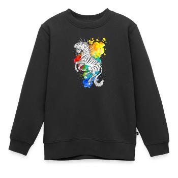 Stripes - Kinder Premium Organic Sweatshirt - Schwarz - Vorne - AI Model Kid Female (0cm)