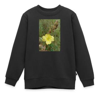 Guten Morgen gelbe Nachtkerze - Kinder Premium Organic Sweatshirt - Schwarz - Vorne - AI Model Kid Female (0cm)