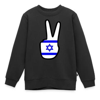 Israel - Sweat Premium enfant bio - noir - Devant - AI Model Kid Female (0cm)