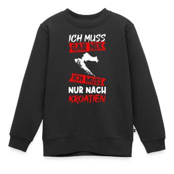 Kroatien Sommerferien Urlaub Sommerurlaub Sonne Ur - Kinder Premium Organic Sweatshirt - Schwarz - Vorne - AI Model Kid Female (0cm)