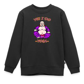 Humorvolle Yoga-Illustration - Kinder Premium Organic Sweatshirt - Schwarz - Vorne - AI Model Kid Female (0cm)