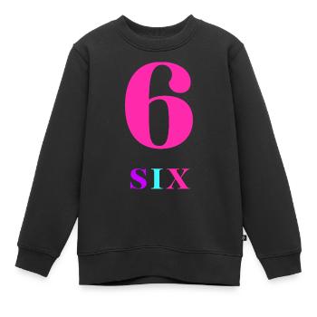Sechs-6-jähriges Jubiläum - Kinder Premium Organic Sweatshirt - Schwarz - Vorne - AI Model Kid Female (0cm)