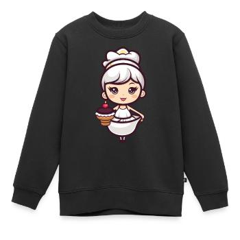 Pâtisserie Fée Fée Pâtisserie Gâteau - Sweat Premium enfant bio - noir - Devant - AI Model Kid Female (0cm)
