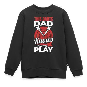 Ce papa dard sait comment jouer - Sweat Premium enfant bio - noir - Devant - AI Model Kid Female (0cm)