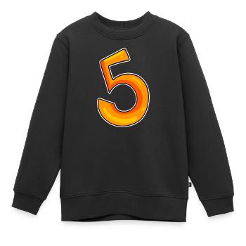 Number 5 Number - Kids Premium Organic Sweatshirt - black - Front - AI Model Kid Female (0cm)