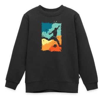 Fußball Spieler Farbexplosion Schuss retro vintage - Kinder Premium Organic Sweatshirt - Schwarz - Vorne - AI Model Kid Female (0cm)