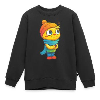 Magie de l’orange d’hiver - Sweat Premium enfant bio - noir - Devant - AI Model Kid Female (0cm)